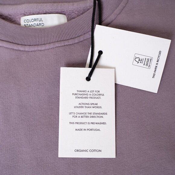 ✨ Colorful Standard Oversized Crewneck Sweatshirt Unisex Style Purple Haze - Picture 7 of 9